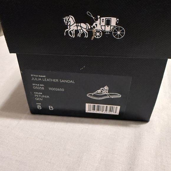 New with box Coach Julia leather sandals color is petunia size 8 - Picture 3 of 3